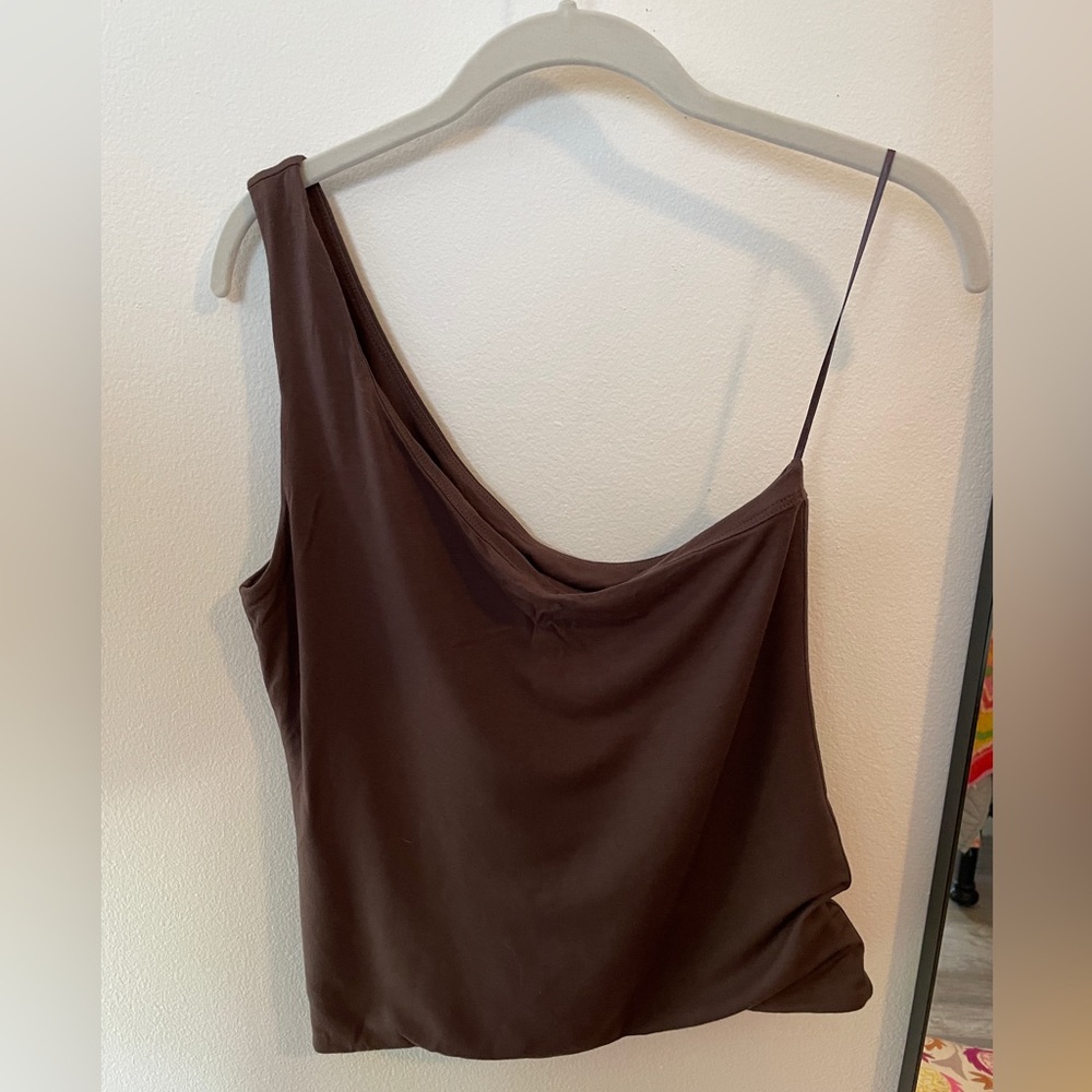 JCrew form fit one shoulder tank
